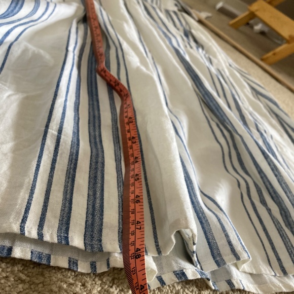 Chelsea and Theodore Lovely Blue and White Stripped Linen + viscose Dress Sz Med - Picture 8 of 9